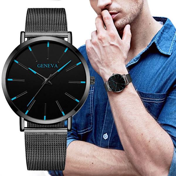 Mordely GENEVA Watch Armbandsur Quartz Black&Blue