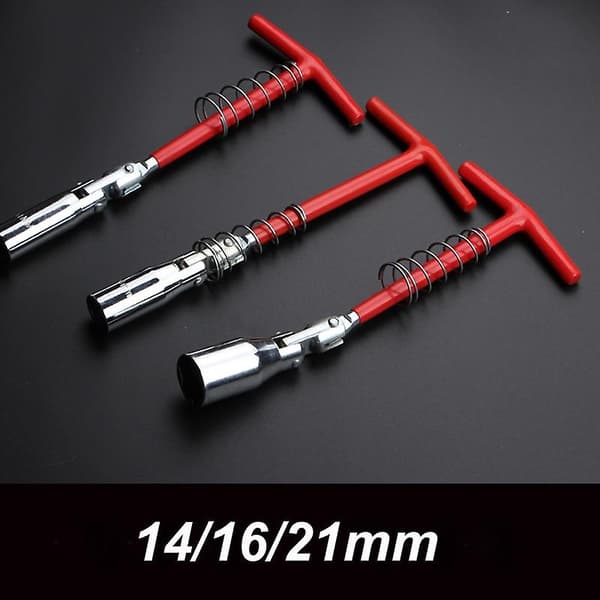 2023 1pc Universal Dual Purpose Spark Plug Wrench T-handle Spark Plug Wrench With Hinge 14/16/21mm