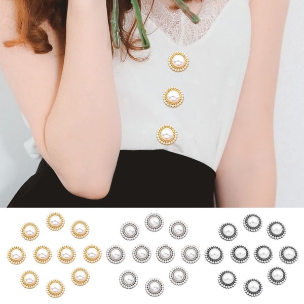 Mordely 10st Pearl Clothing Knappar Skjorta Knappar SVART 23MM10ST 10ST black 23MM10pcs-10pcs