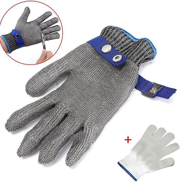 2023 Cut Protection Glove For Butcher - In Stainless Steel - Size L - Gray