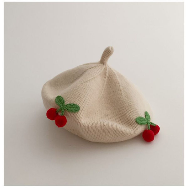Enfärgade Baskerhattar för barn Cherry Basker Hattar GUL yellow