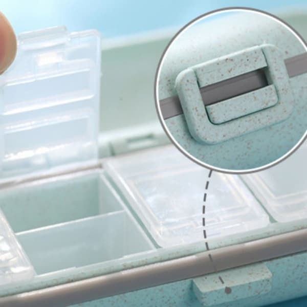 Mordely Medicin Box Pill Organizer BLÅ blue