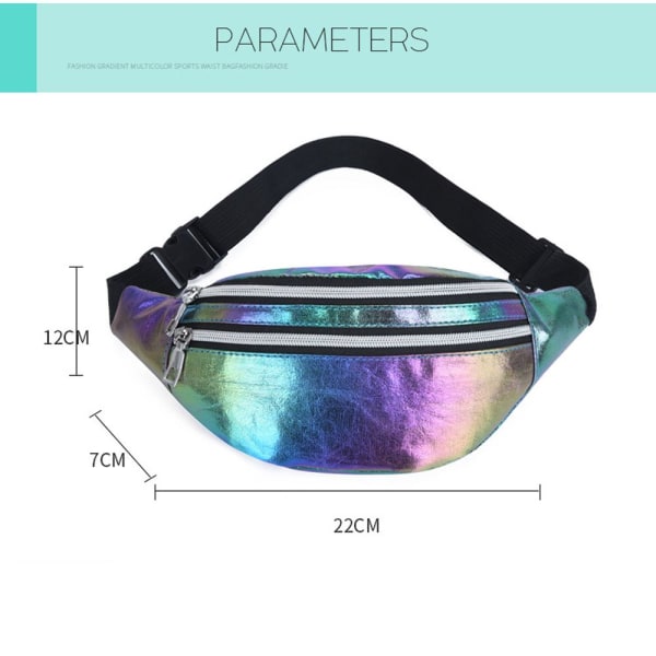 Mordely Fanny Pack Hologram Midjeväska Laser blue