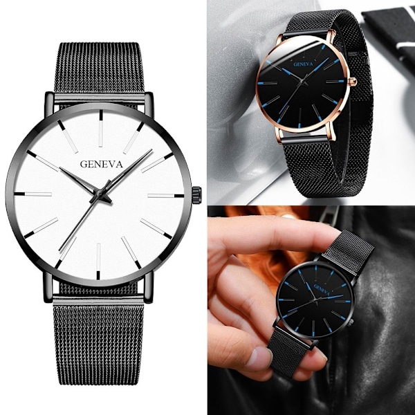 Mordely GENEVA Watch Armbandsur Quartz Black&Rose Gold