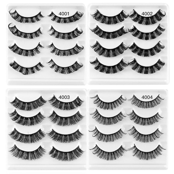 Mordely 4 par lösögonfransar Russian Strip Lashes 4008