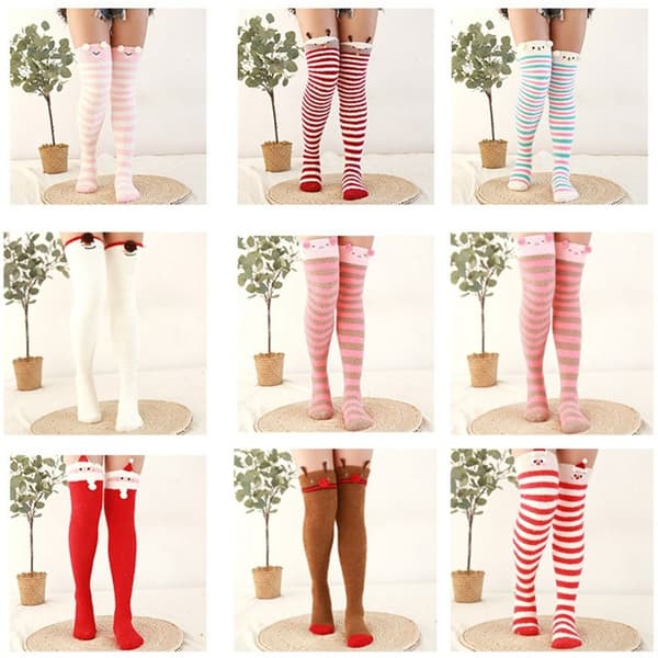 Coral Feece Sock Modeling Knästrumpor STYLE 2 STYLE 2 Style 2