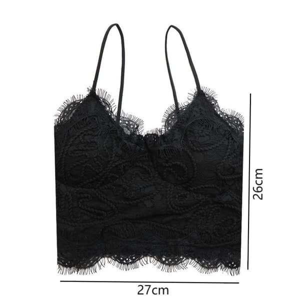 Mordely Crop Tops Spets Linne VIT white