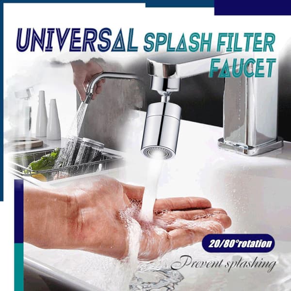 Universal Splash Filter Faucet 20/80 Swivel Outlet Faucet Adjustable Dual Mode Sprayer Filter Difference