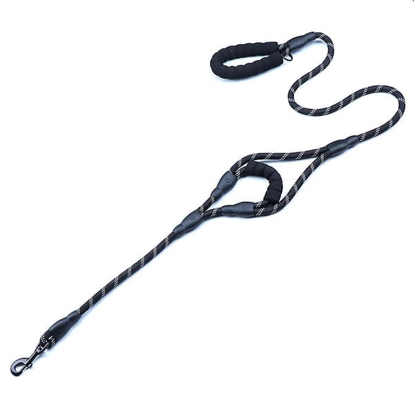 Dog Leash Traffic Padded Two Handles, Reflective Threads For Control Safety Training For Dogs