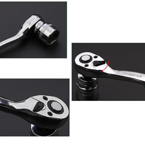 Quick Release Socket Wrench Curved Handle Ratchet Wrench, Size: M