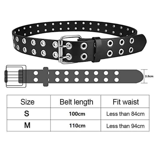 Mordely Punk midjebälte Goth midjeband VIT&SILVER 100CM White&Silver 100cm