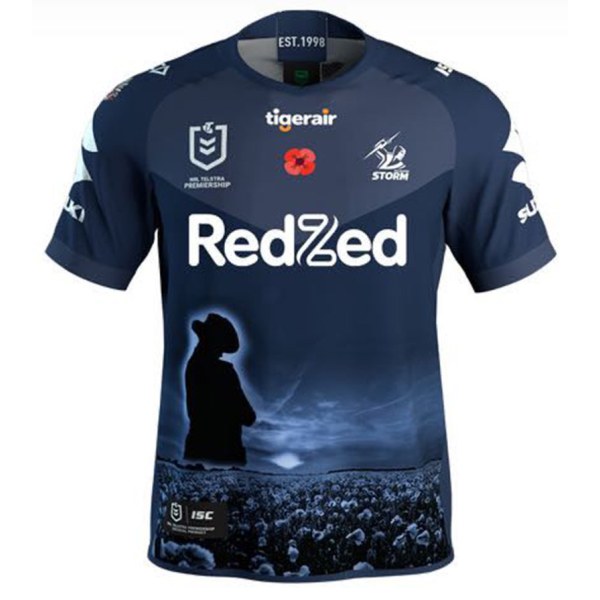 Mordely MELBOURNE TORM Rugbytröja 2021 Ursprungsminnetröja 2019 NRL Rugby League-tröjor Australien Rugby League-tröja för vuxna S