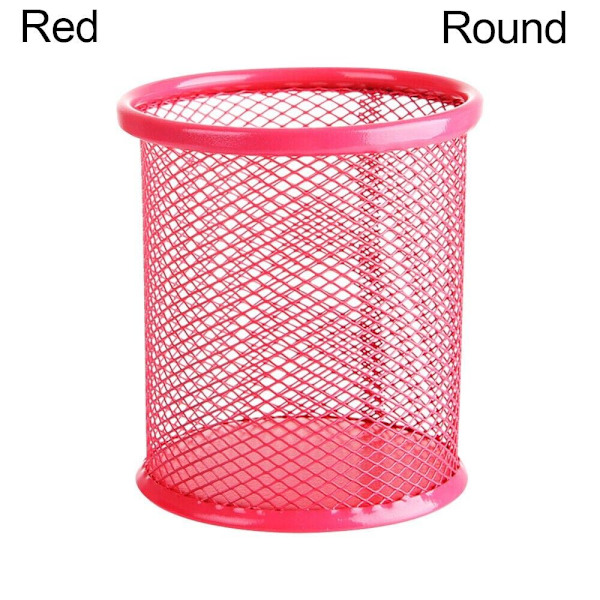 Mordely Mesh Pen Pot Pennhållare RÖD RUND Red Round-Round