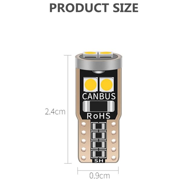 Mordely 5st LED-lampor Canbus bilinredningslampor VIT white