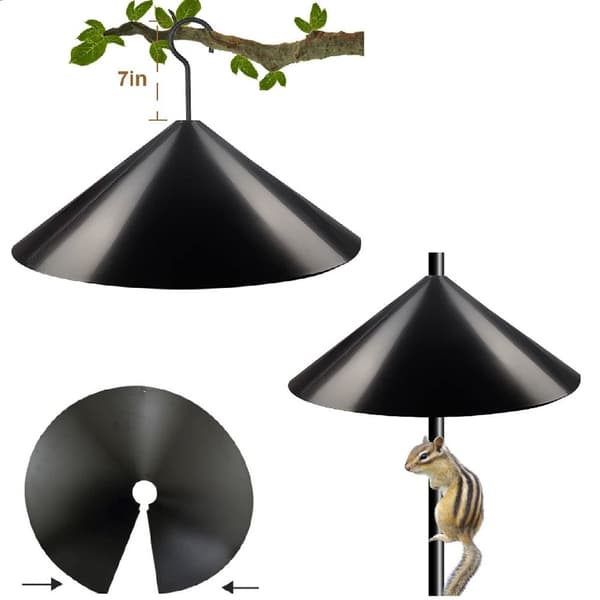 Mordely Squirrel Baffle Bird Feeder Pole 14INCH MED KROK MED KROK 14inch 14inchwith hook
