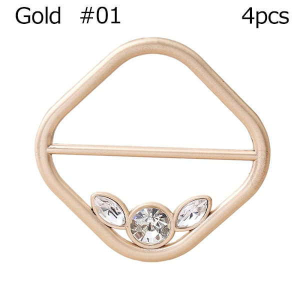 Mordely 4st Scarf Spänne Scarf Ring GULD #01 Gold #01-#01