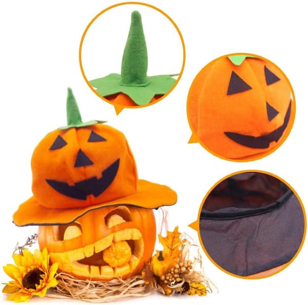 Halloween Pumpa Hatt Söt Lantern Hat Plysch Pumpa Head Hat