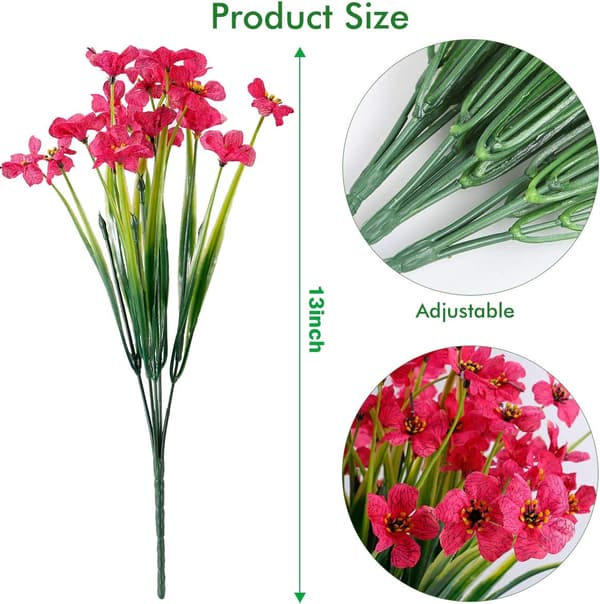 Mordely 20 buntar Konstgjorda utomhusblommor UV-resistenta