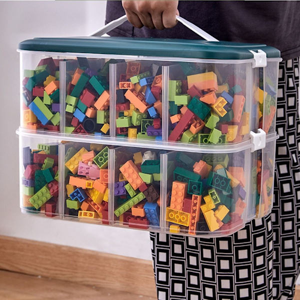 Mordely Leksaker Förvaringslåda Diverse Container GRÖN 2 LAYER 2 LAYER Green 2 layer-2 layer