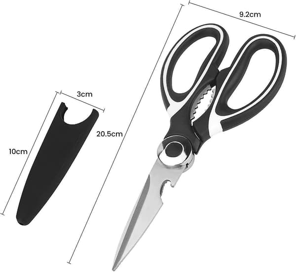 Kitchen Scissors, Sharp Multifunction Stainless Steel Scissors, Kitchen Scissors With Lid And Bottle Opener For Chicken, Poultry, Fish, Meat, Vegetabl