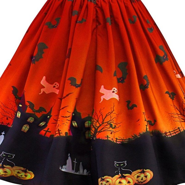 Girls Cosplay Witch Print Dress Color1 150cm