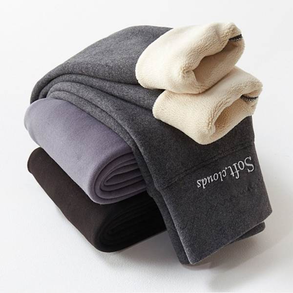 Fleecefodrade eggings Vinter eggings MÖRKGRÅ Dark Grey L