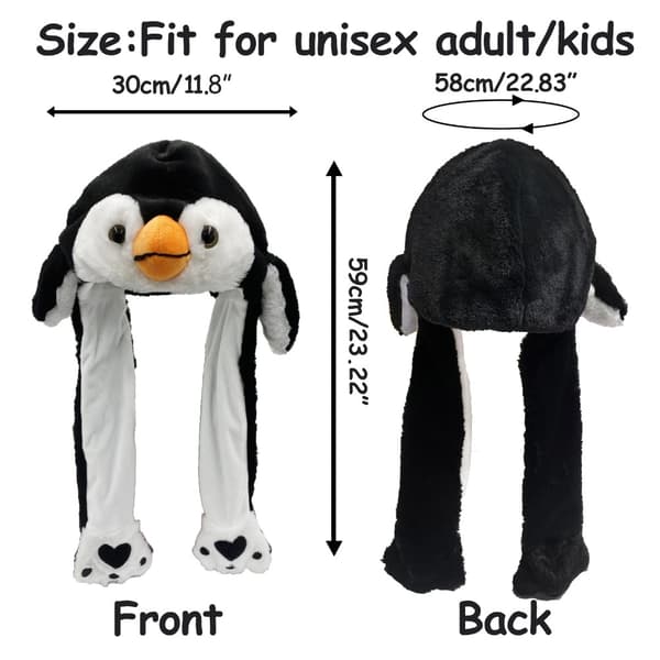 Mordely Dyr Ørehat Vinterhuer PINGVIN Penguin