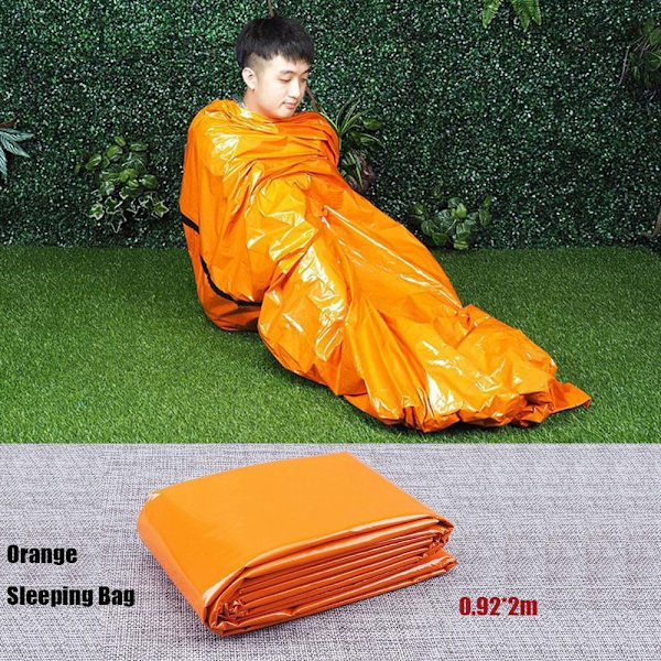 Mordely Sovsäck Utomhus Nödtäcke Thermal Håll dig varm ORANGE Orange 0.92X2m-Sleeing Bag