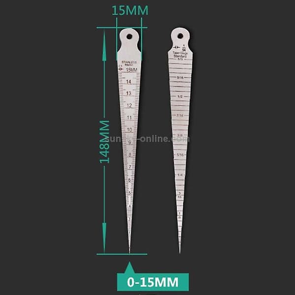 Wedge-shaped Metric And Imperial 1-15mm Thin Stainless Steel Inner Diameter Ruler