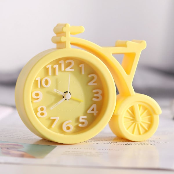 Creative Office Desktop Bicycle Alarm Clock Bedroom Bedside Clock Creative Simple Reminder Alarm Clock Clock (yellow)