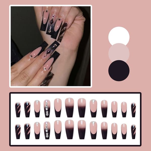Mordely 24st/låda Butterfly Strasskista False Nails Wearable