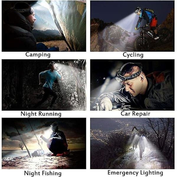 Rechargeable Led Headlamp, Ultra Powerful 8 Led Headlamp 18000 Lumens, Waterproof And Lightweight Head Torch, Perfect For Camping, Fishing, Cave, Jogg