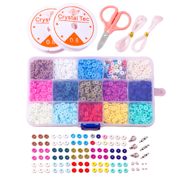 Mordely Clay Bead Kit Amblyopia Training DIY Smycken Markeringssats för armband Halsband Örhänge Handgjorda Lös Spacer