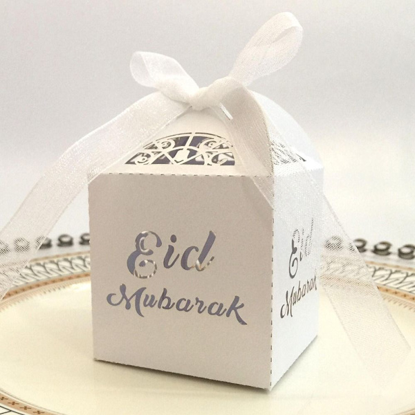 Mordely 10st Eid Mubarak Godislåda BLÅ Blue