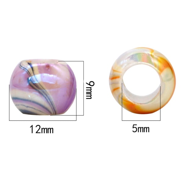 Mordely 1/2/3/5 100 bitar Pony Bead Kit Hårpärlor Ornament Hantverk 1 Pc
