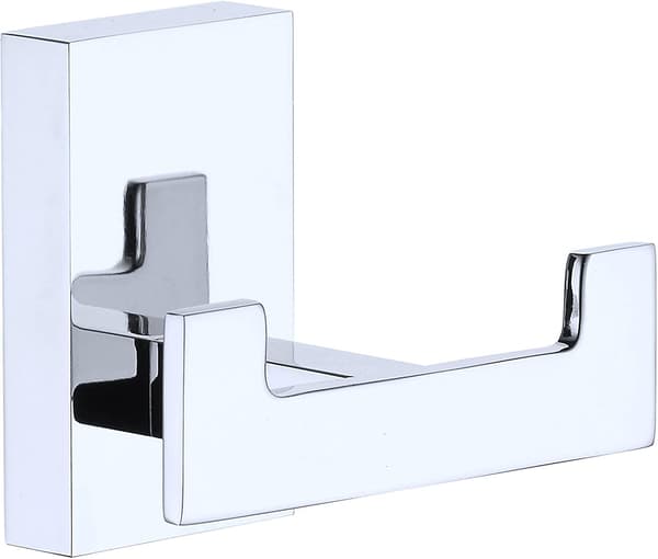 Mordely Bathroom Wall Hook, Wall Mounted Towel Rack With Double Brass Hooks, Polished Chrome, Ba9203