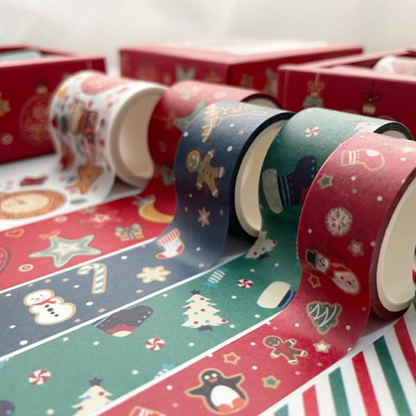 6 Roll Jultejp Holiday Maskeringstejp Juldekorativ tejp