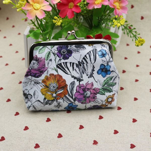 Pu Leather Coin Purse Cute Animal Wallet Bag Change Pouch Gifts For Women Kids Girls Key Holder A916-1023 Butterfly