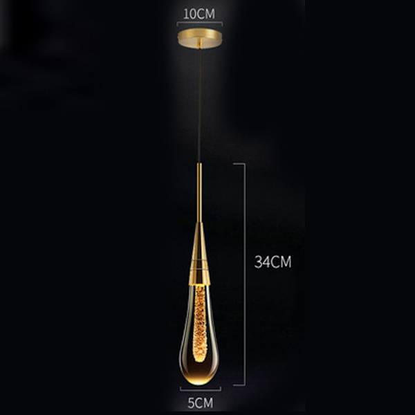 Mordely Vesipisarat Crystal Long Line LED-riippuva lamppu YKSI PÄÄ One head