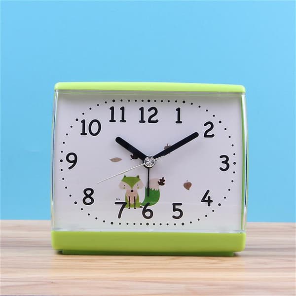 4.6" Square, Compact & Lightweight Bedside Alarm Clock (green)