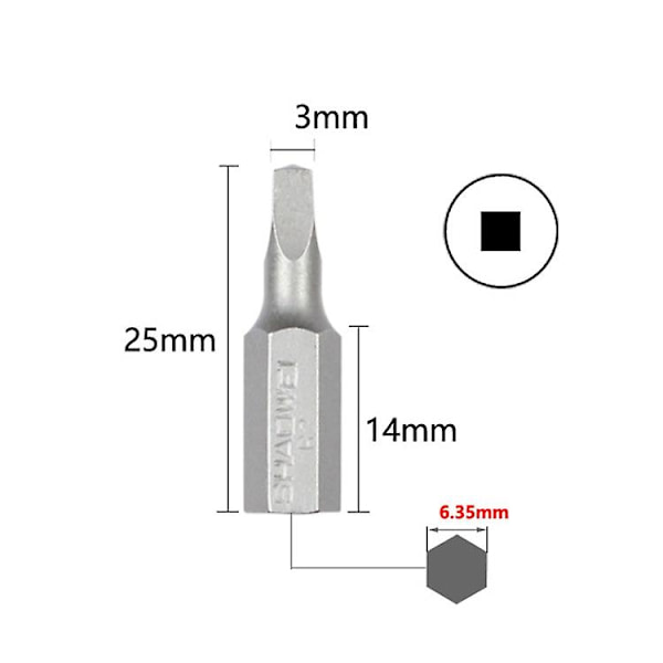Mordely 10 Electric Screwdriver Short Bits Strong Magnetic Screwdriver Bits - Square R2