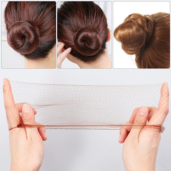 50st Osynlig hårnät Fine Mesh Peruk Net Ballett Snood Mörk dark brown