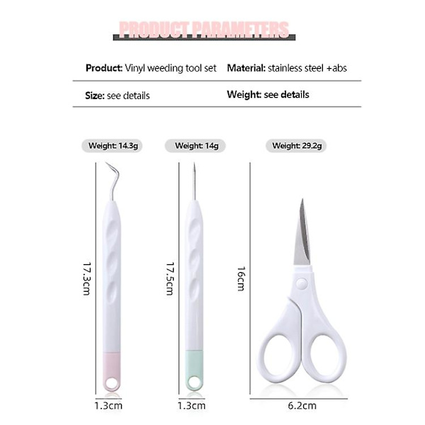 2023 5pcs + Cutting Backing Vinyl Weeding Tool Set Diy Silhouette Embossed Lettering Tools