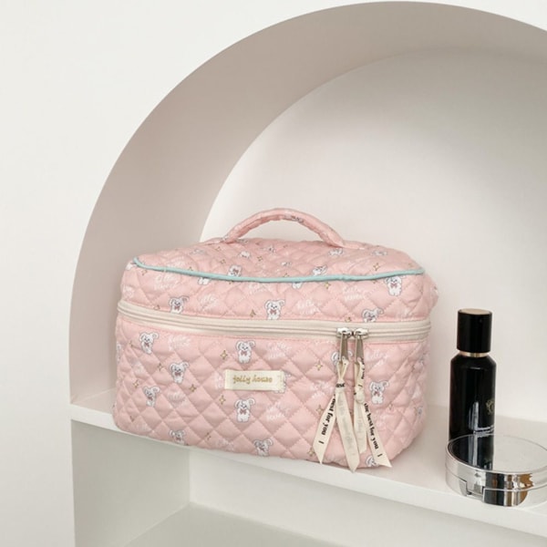 Mordely Flip Cotton Makeup Bag Bärbar toalettväska beige