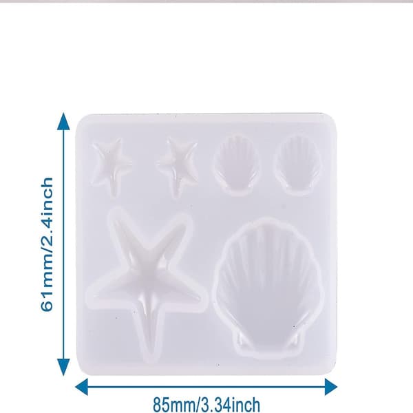 5 st Starfish Shell Smycken Silikon Molds Seashell Silikon