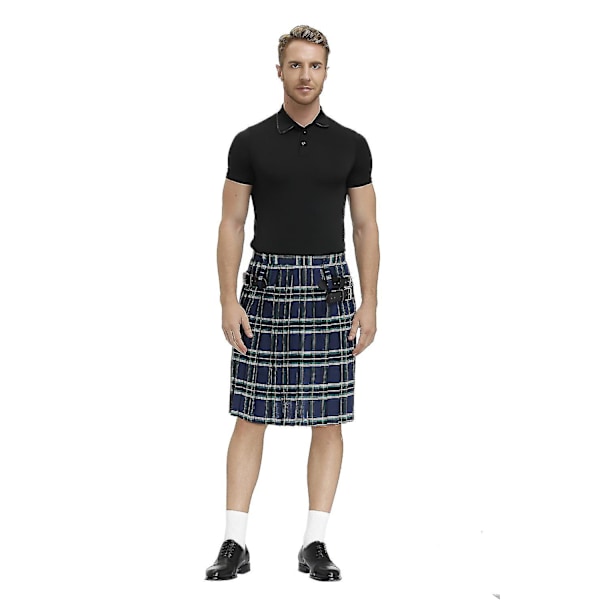Men's plaid pleated skirt, traditional stage dress L