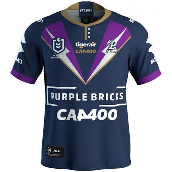 Mordely 2021 Melbourne Storm Anniversary Rugby Jersey för vuxna XXXL