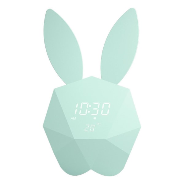 Mordely Alarm Clock Wall Clock, Night Light Table Clock Wake Up Light Cartoon Rabbit Bedside Table Lamp Gift Forkids Children Adults