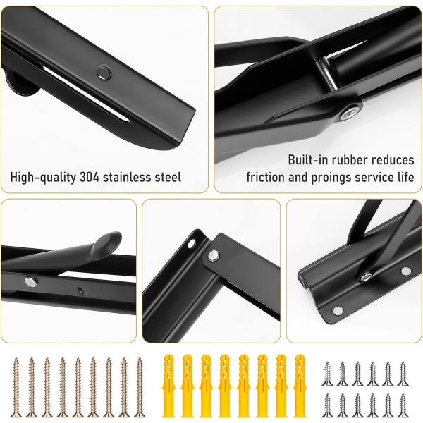 Mordely Wall Mounted Folding Bracket Set Of 2 Foldable Shelf Support Folding Shelf Brackets With Screws Folding Shelf Hinge For Diy Bench