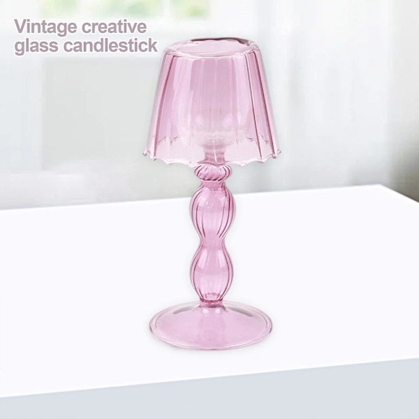 Candle Stand Table Lamp Design Stable Base Glass Striped Table Lamp Candle Holder Home Decoration Household